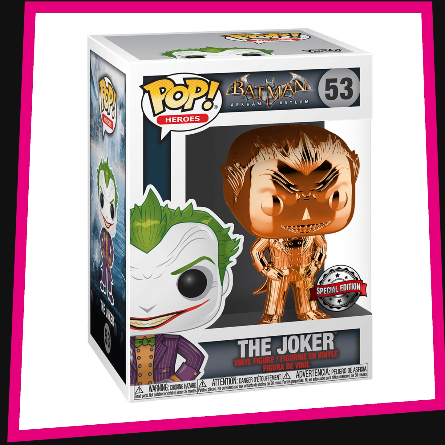 The Joker (Special Edition) (Orange Chrome) - Batman Arkham Asylum #53 Funko POP! Heroes 3.75"