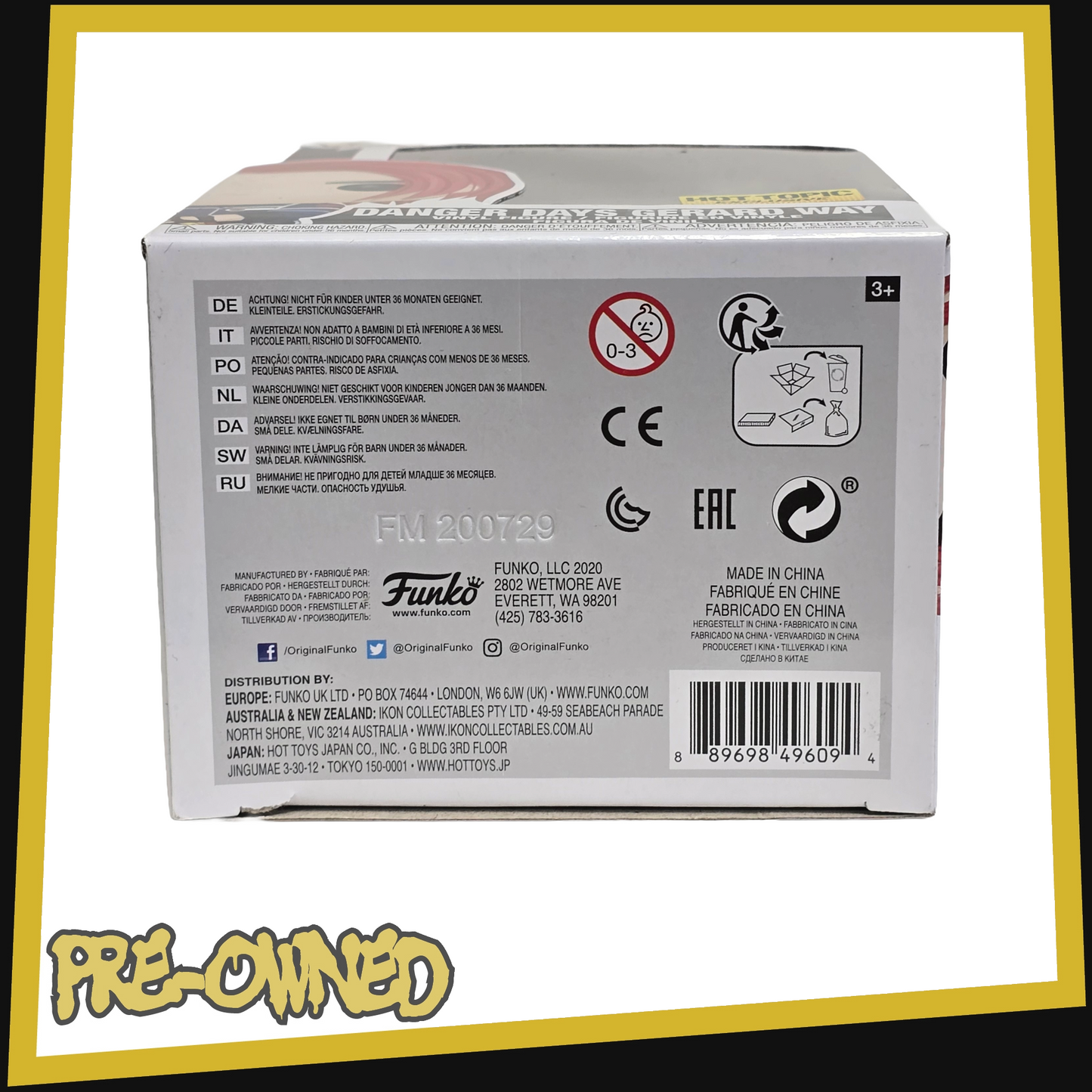 Danger Days Gerard Way - MCR My Chemical Romance Hot Topic Exclusive #181 Funko POP! Rocks 3.75"