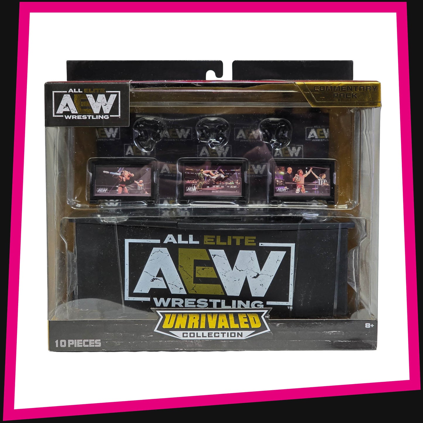 Announcers Desk Commentary Accessory Pack - Ringside Collectibles Exclusive AEW Jazwares