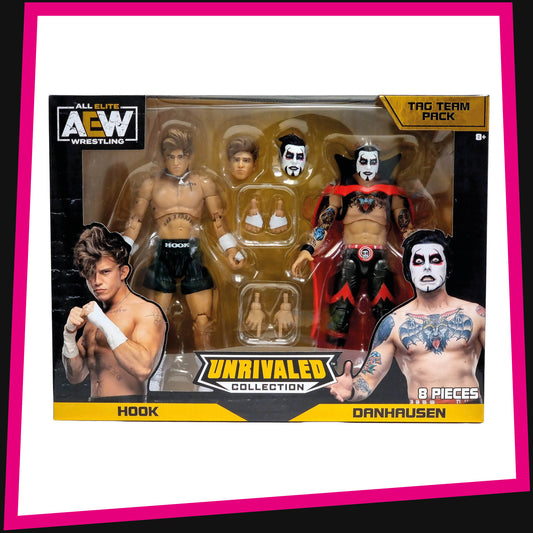 Hook + Danhausen - Tag Team Pack Amazon Exclusive AEW Unrivaled Collection Jazwares