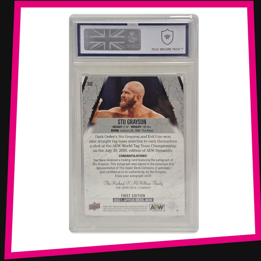 Stu Grayson - #32 Base Autograph 2021 AEW Upper Deck Graded MGC 9