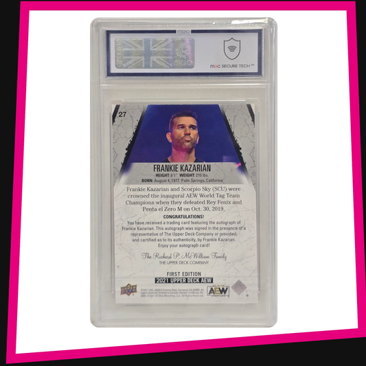 Frankie Kazarian - #27 Base Autograph 2021 AEW Upper Deck Graded MGC 9