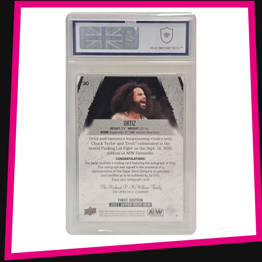 Ortiz - #30 Base Autograph 2021 AEW Upper Deck Graded MGC 9