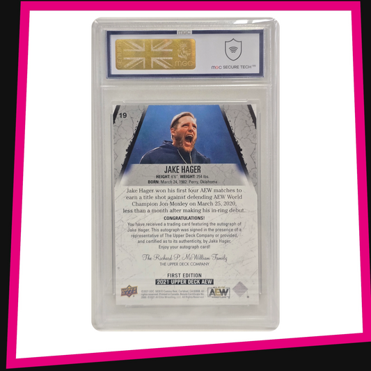 Jake Hager - #19 Base Autograph 2021 AEW Upper Deck Graded MGC 10