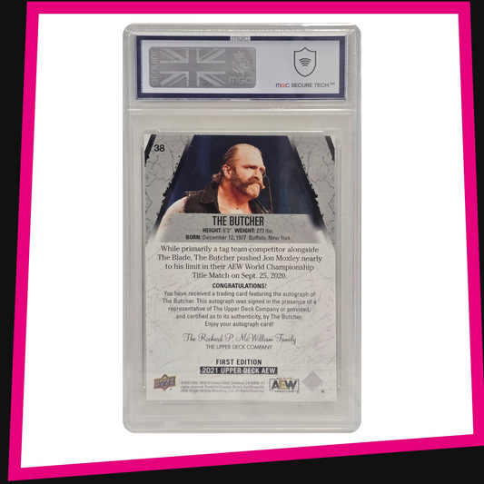 The Butcher - #38 Base Autograph 2021 AEW Upper Deck Graded MGC 8
