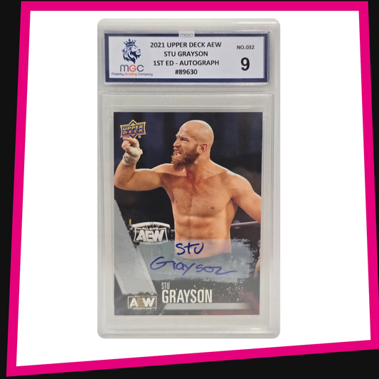 Stu Grayson - #32 Base Autograph 2021 AEW Upper Deck Graded MGC 9
