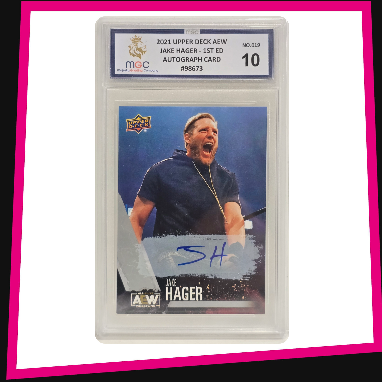 Jake Hager - #19 Base Autograph 2021 AEW Upper Deck Graded MGC 10