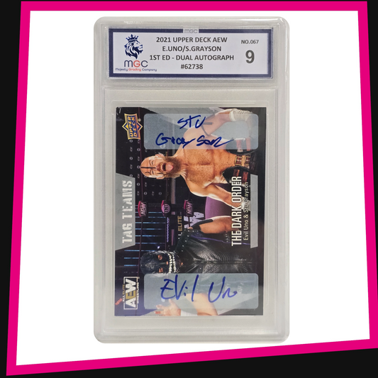 The Dark Order - #67 Base Dual Autograph 2021 AEW Upper Deck Graded MGC 9