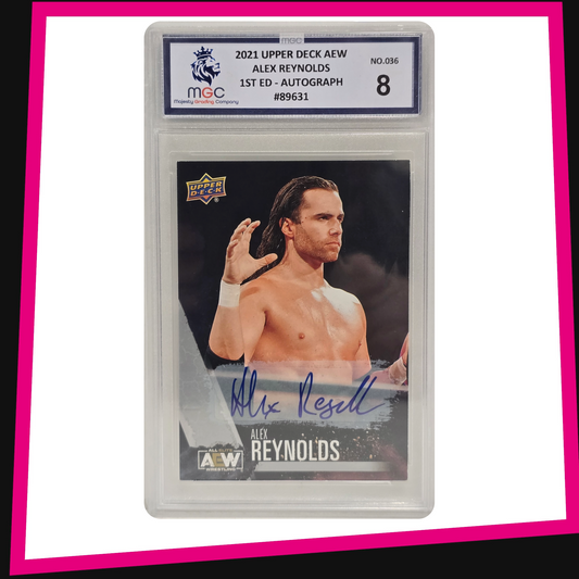 Alex Reynolds - #36 Base Autograph 2021 AEW Upper Deck Graded MGC 8