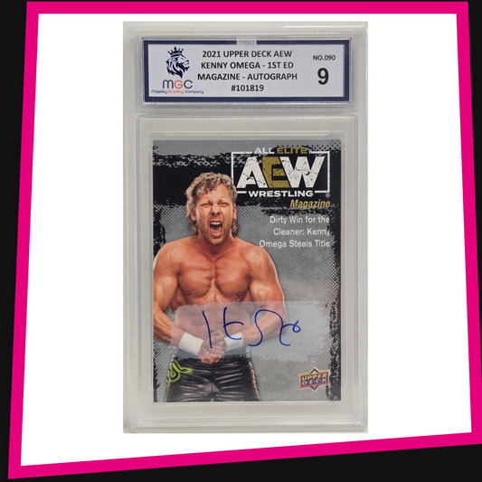 Kenny Omega - #90 Magazine Autograph 1st Edition 2021 AEW Upper Deck Graded MGC 9