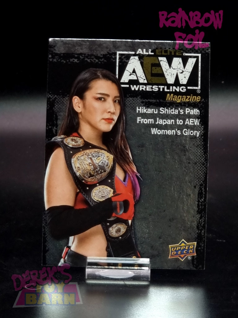 Aew Upper Deck 1St Edition 2021 Rainbow Foil Set Single Card #88 Hikaru Shida - Magazine