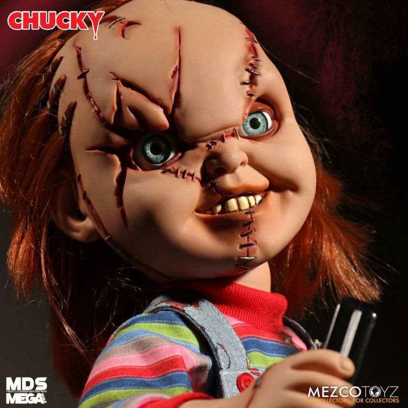Chucky (Scarred) - Bride of Chucky Mezco Designer Series Mega Scale Talking Doll 15"