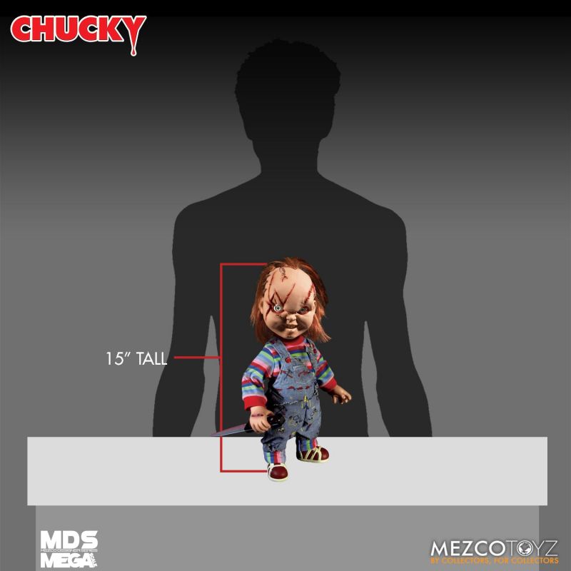 Chucky (Scarred) - Bride of Chucky Mezco Designer Series Mega Scale Talking Doll 15"