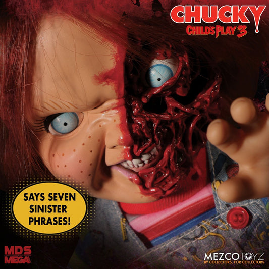 Chucky (Pizza Face) - Child's Play 3 Mezco Designer Series Mega Scale Talking Doll 15"
