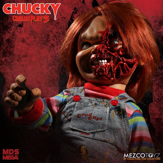 Chucky (Pizza Face) - Child's Play 3 Mezco Designer Series Mega Scale Talking Doll 15"