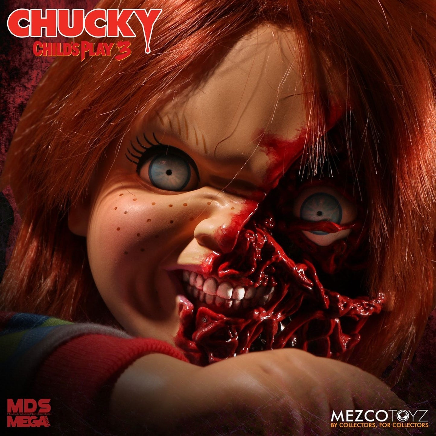 Chucky (Pizza Face) - Child's Play 3 Mezco Designer Series Mega Scale Talking Doll 15"