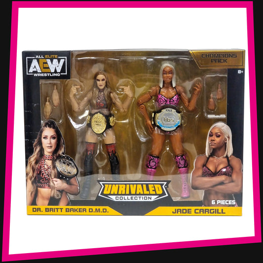 Dr. Britt Baker + Jade Cargill - Champions Pack Amazon Exclusive AEW Unrivaled Collection Jazwares