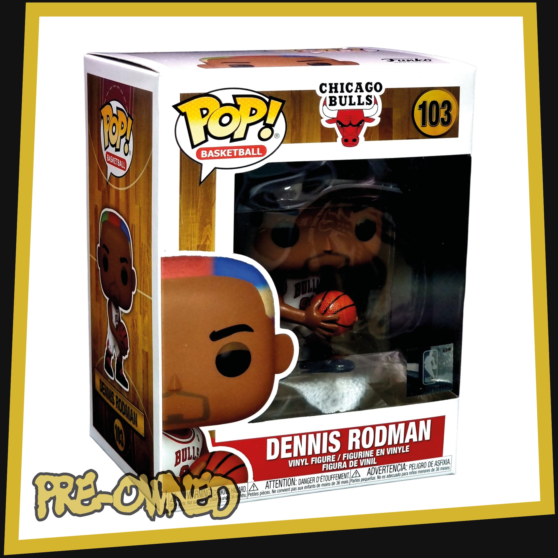 NBA Legends Bulls Dennis Rodman 5-Inch Funko Vinyl Gold Figure