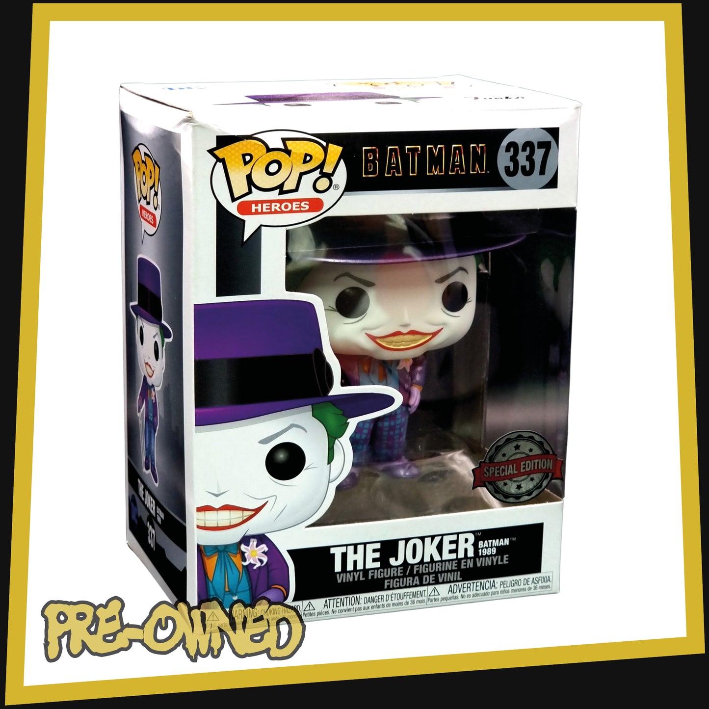 The Joker -Batman 1989 Metallic Special Edition #337 Funko POP! Heroes 3.75"