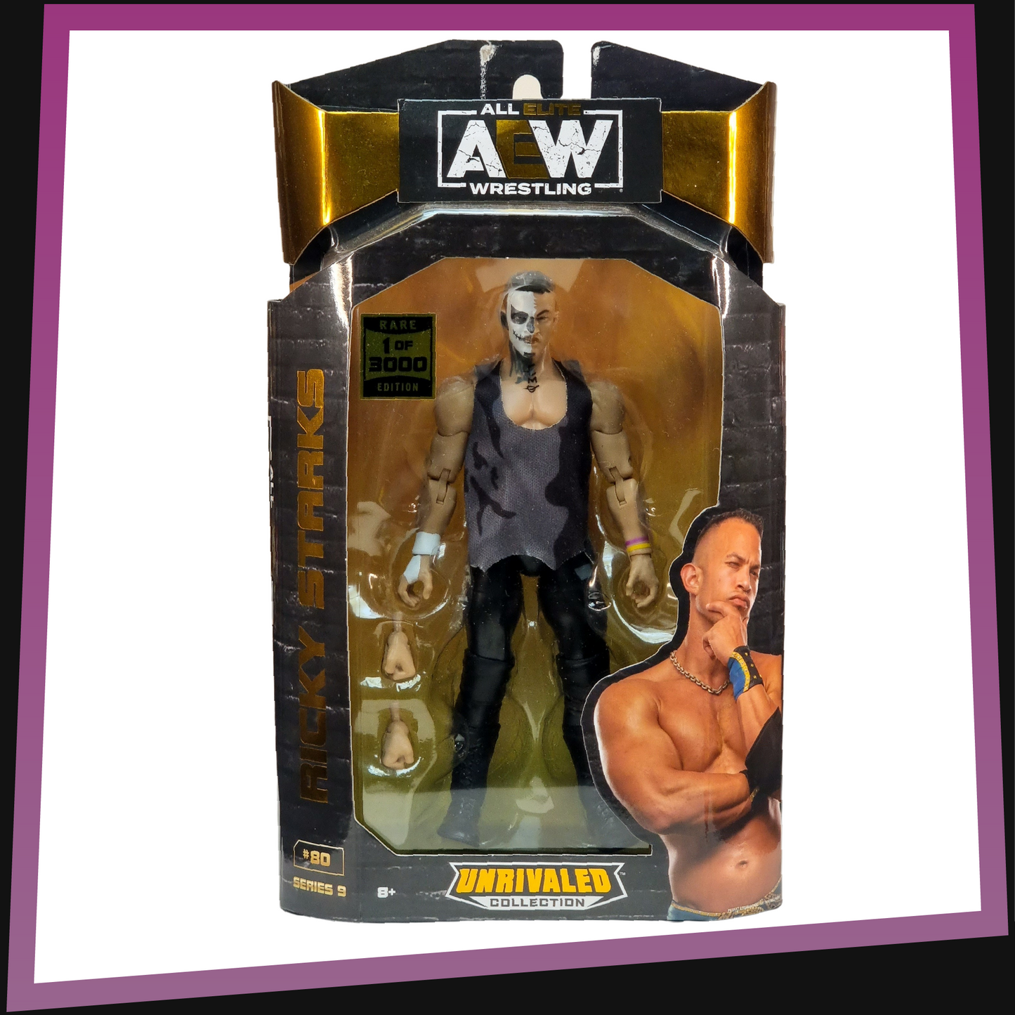 Ricky Starks - 1/3000 Rare Edition AEW Unrivaled Collection: Series 9 #80 Jazwares Chase *MINOR BOX DAMAGE*