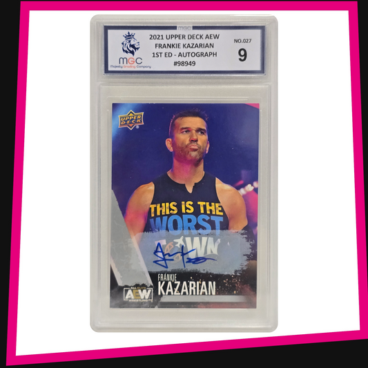 Frankie Kazarian -  #27 Base Autograph 2021 AEW Upper Deck Graded MGC 9