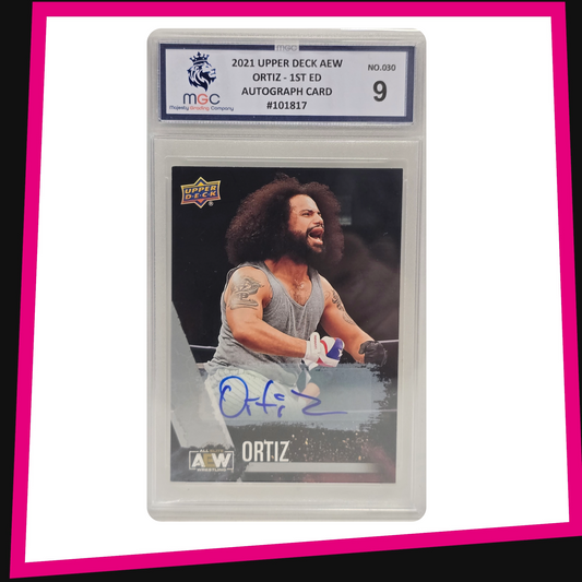 Ortiz - #30 Base Autograph 2021 AEW Upper Deck Graded MGC 9